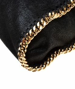Discount ✨ Stella McCartney Black Faux Leather Medium Falabella Fold Over Tote For 👩 Women 💯 -Stella McCartney Shop luxury women stella mccartney used handbags p206386 010