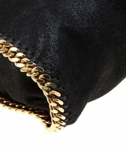 Discount ✨ Stella McCartney Black Faux Leather Medium Falabella Fold Over Tote For 👩 Women 💯 -Stella McCartney Shop luxury women stella mccartney used handbags p206386 011