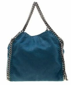 Promo 👏 Stella McCartney Blue Faux Leather Mini Falabella Tote For 👩 Women ⭐ -Stella McCartney Shop luxury women stella mccartney used handbags p209318 007
