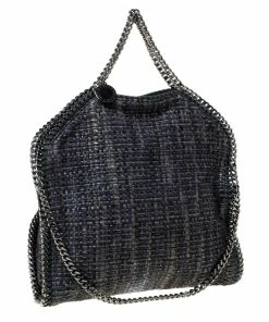 Deals ❤️ Stella McCartney Blue Boucle Fabric Small Falabella Tote For 👩 Women 😀 -Stella McCartney Shop luxury women stella mccartney used handbags p212023 003
