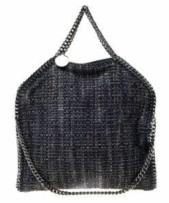Deals ❤️ Stella McCartney Blue Boucle Fabric Small Falabella Tote For 👩 Women 😀