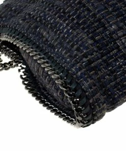 Deals ❤️ Stella McCartney Blue Boucle Fabric Small Falabella Tote For 👩 Women 😀 -Stella McCartney Shop luxury women stella mccartney used handbags p212023 008