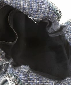 Deals ❤️ Stella McCartney Blue Boucle Fabric Small Falabella Tote For 👩 Women 😀 -Stella McCartney Shop luxury women stella mccartney used handbags p212023 013