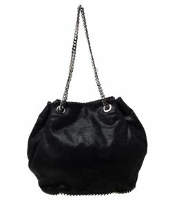 Flash Sale 🔔 Stella McCartney Black Faux Leather Bucket Bag For 👩 Women ✔️ -Stella McCartney Shop luxury women stella mccartney used handbags p216636 006