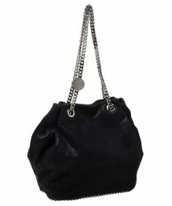 Flash Sale 🔔 Stella McCartney Black Faux Leather Bucket Bag For 👩 Women ✔️ -Stella McCartney Shop luxury women stella mccartney used handbags p216636 008