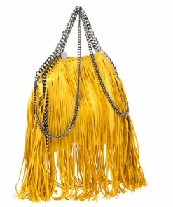 Buy 💯 Stella McCartney Yellow Faux Leather Mini Falabella Fringe Tote For 👩 Women 😍 -Stella McCartney Shop luxury women stella mccartney used handbags p217670 007