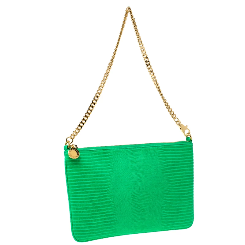 Brand new π Stella McCartney Green Faux Alligator Chain Clutch For π© Women 𧨠5 Brand new π Stella McCartney Green Faux Alligator Chain Clutch For π© Women 𧨠- Image 3