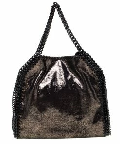 Best reviews of 🌟 Stella McCartney Metallic Black Faux Leather Falabella Crossbody Bag For 👩 Women 🎉 -Stella McCartney Shop luxury women stella mccartney used handbags p223474 007