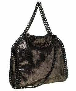 Best reviews of 🌟 Stella McCartney Metallic Black Faux Leather Falabella Crossbody Bag For 👩 Women 🎉 -Stella McCartney Shop luxury women stella mccartney used handbags p223474 010