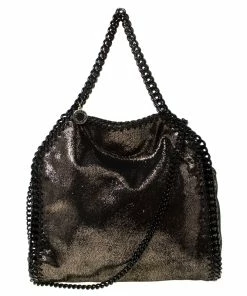 Best reviews of 🌟 Stella McCartney Metallic Black Faux Leather Falabella Crossbody Bag For 👩 Women 🎉