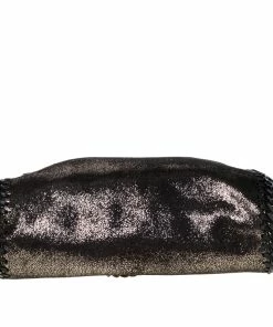 Best reviews of 🌟 Stella McCartney Metallic Black Faux Leather Falabella Crossbody Bag For 👩 Women 🎉 -Stella McCartney Shop luxury women stella mccartney used handbags p223474 014