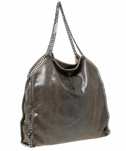 Wholesale 🌟 Stella McCartney Metallic Python Faux Leather Large Falabella Tote For 👩 Women 🎁 -Stella McCartney Shop luxury women stella mccartney used handbags p227258 008