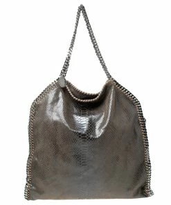 Wholesale 🌟 Stella McCartney Metallic Python Faux Leather Large Falabella Tote For 👩 Women 🎁