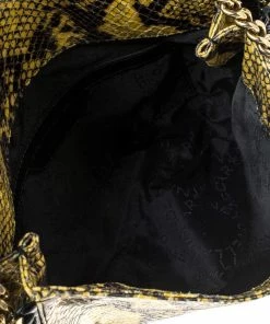 Wholesale 🎉 Stella McCartney Yellow/Black Python Faux Leather Falabella Flap Shoulder Bag For 👩 Women 🧨 -Stella McCartney Shop luxury women stella mccartney used handbags p227299 005