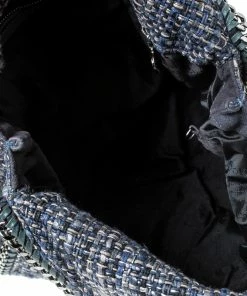 Wholesale 🔔 Stella McCartney Blue/Grey Tweed Falabella Fold Over Tote For 👩 Women ⌛ -Stella McCartney Shop luxury women stella mccartney used handbags p227332 005