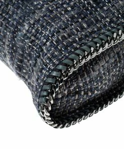 Wholesale 🔔 Stella McCartney Blue/Grey Tweed Falabella Fold Over Tote For 👩 Women ⌛ -Stella McCartney Shop luxury women stella mccartney used handbags p227332 012