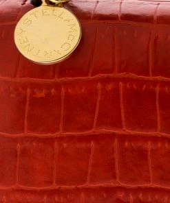 Promo 🎁 Stella McCartney Orange Embossed Crocodile Leather Clutch For 👩 Women 😉 -Stella McCartney Shop luxury women stella mccartney used handbags p230315 007