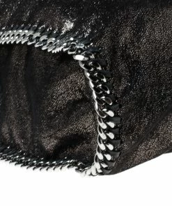 Best reviews of 🎉 Stella McCartney Metallic Black Faux Leather Large Falabella Tote For 👩 Women 🎉 -Stella McCartney Shop luxury women stella mccartney used handbags p230384 005