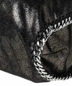 Best reviews of 🎉 Stella McCartney Metallic Black Faux Leather Large Falabella Tote For 👩 Women 🎉 -Stella McCartney Shop luxury women stella mccartney used handbags p230384 006