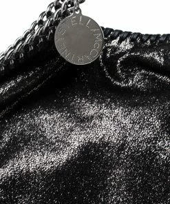 Best reviews of 🎉 Stella McCartney Metallic Black Faux Leather Large Falabella Tote For 👩 Women 🎉 -Stella McCartney Shop luxury women stella mccartney used handbags p230384 010