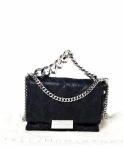 Best deal 🔔 Stella McCartney Black Faux Leather Mini Beckett Shoulder Bag For 👩 Women ❤️ -Stella McCartney Shop luxury women stella mccartney used handbags p235274 008