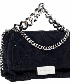 Best deal 🔔 Stella McCartney Black Faux Leather Mini Beckett Shoulder Bag For 👩 Women ❤️ -Stella McCartney Shop luxury women stella mccartney used handbags p235274 012