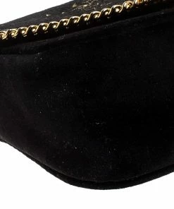 Flash Sale ❤️ Stella McCartney Black Velvet Volcano Embroidered Mini Falabella Shoulder Bag For 👩 Women 😍 -Stella McCartney Shop luxury women stella mccartney used handbags p235954 008