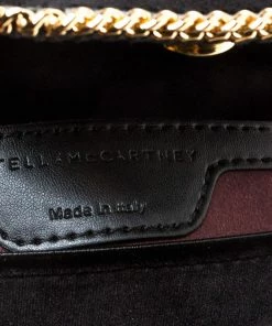 Flash Sale ❤️ Stella McCartney Black Velvet Volcano Embroidered Mini Falabella Shoulder Bag For 👩 Women 😍 -Stella McCartney Shop luxury women stella mccartney used handbags p235954 011