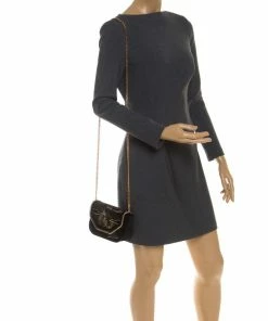 Flash Sale ❤️ Stella McCartney Black Velvet Volcano Embroidered Mini Falabella Shoulder Bag For 👩 Women 😍 -Stella McCartney Shop luxury women stella mccartney used handbags p235954 012