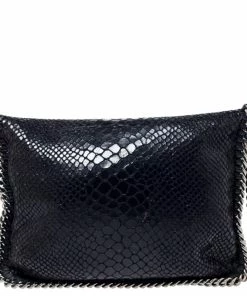 Top 10 🤩 Stella McCartney Black Python Faux Leather Falabella Flap Bag For 👩 Women ✨ -Stella McCartney Shop luxury women stella mccartney used handbags p237697 005