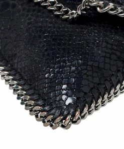 Top 10 🤩 Stella McCartney Black Python Faux Leather Falabella Flap Bag For 👩 Women ✨ -Stella McCartney Shop luxury women stella mccartney used handbags p237697 013