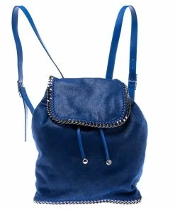 Brand new 🥰 Stella McCartney Blue Faux Leather Falabella Shaggy 🎒 Backpack For 👩 Women 😍
