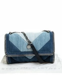 Flash Sale 🧨 Stella McCartney Blue Eco Denim Falabella Shoulder Bag For 👩 Women ⌛ -Stella McCartney Shop luxury women stella mccartney used handbags p238943 005