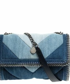 Flash Sale 🧨 Stella McCartney Blue Eco Denim Falabella Shoulder Bag For 👩 Women ⌛
