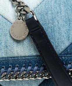 Flash Sale 🧨 Stella McCartney Blue Eco Denim Falabella Shoulder Bag For 👩 Women ⌛ -Stella McCartney Shop luxury women stella mccartney used handbags p238943 011