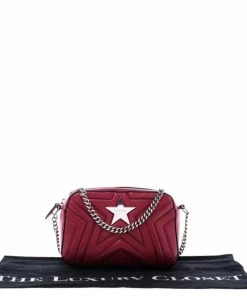 Wholesale ✔️ Stella McCartney Red Leather Stella Star Crossbody Bag For 👩 Women 👏 -Stella McCartney Shop luxury women stella mccartney used handbags p243003 009