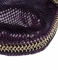 Outlet ⭐ Stella McCartney Purple Faux Python Leather Chain Shoulder Bag For 👩 Women ⭐ -Stella McCartney Shop luxury women stella mccartney used handbags p243148 009