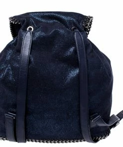 Buy 😀 Stella McCartney Midnight Blue Faux Leather Falabella 🎒 Backpack For 👩 Women ✨ -Stella McCartney Shop luxury women stella mccartney used handbags p243361 007