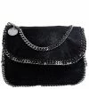Outlet 🔥 Stella McCartney Black Faux Leather Falabella Shaggy Deer Shoulder Bag For 👩 Women 😉