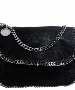Outlet ๐ฅ Stella McCartney Black Faux Leather Falabella Shaggy Deer Shoulder Bag For ๐ฉ Women ๐