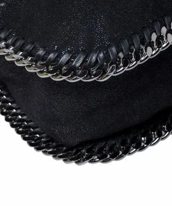 Outlet 🔥 Stella McCartney Black Faux Leather Falabella Shaggy Deer Shoulder Bag For 👩 Women 😉 -Stella McCartney Shop luxury women stella mccartney used handbags p245574 009