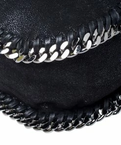 Outlet 🔥 Stella McCartney Black Faux Leather Falabella Shaggy Deer Shoulder Bag For 👩 Women 😉 -Stella McCartney Shop luxury women stella mccartney used handbags p245574 010
