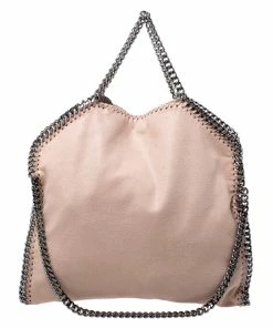 Hot Sale 😍 Stella McCartney Peach Faux Leather Small Falabella Tote For 👩 Women 🛒