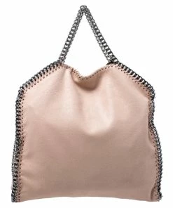 Hot Sale 😍 Stella McCartney Peach Faux Leather Small Falabella Tote For 👩 Women 🛒 -Stella McCartney Shop luxury women stella mccartney used handbags p247867 006