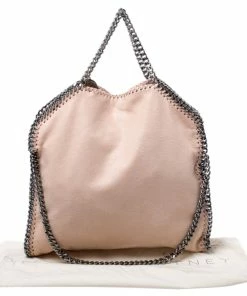 Hot Sale 😍 Stella McCartney Peach Faux Leather Small Falabella Tote For 👩 Women 🛒 -Stella McCartney Shop luxury women stella mccartney used handbags p247867 007