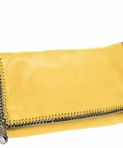Buy ⌛ Stella McCartney Yellow Faux Leather Falabella Flap Clutch For 👩 Women 👏 -Stella McCartney Shop luxury women stella mccartney used handbags p250316 003
