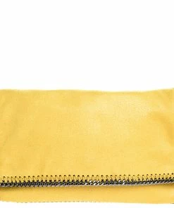 Buy ⌛ Stella McCartney Yellow Faux Leather Falabella Flap Clutch For 👩 Women 👏