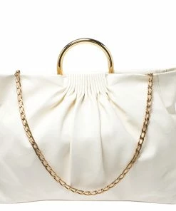 New 🔔 Stella McCartney Off White Leather Top Handle Bag For 👩 Women 😍