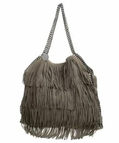 Wholesale 😀 Stella McCartney Grey Faux Suede Falabella Fringed Tote For 👩 Women ⌛