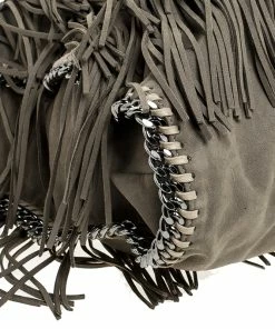 Wholesale 😀 Stella McCartney Grey Faux Suede Falabella Fringed Tote For 👩 Women ⌛ -Stella McCartney Shop luxury women stella mccartney used handbags p251352 004